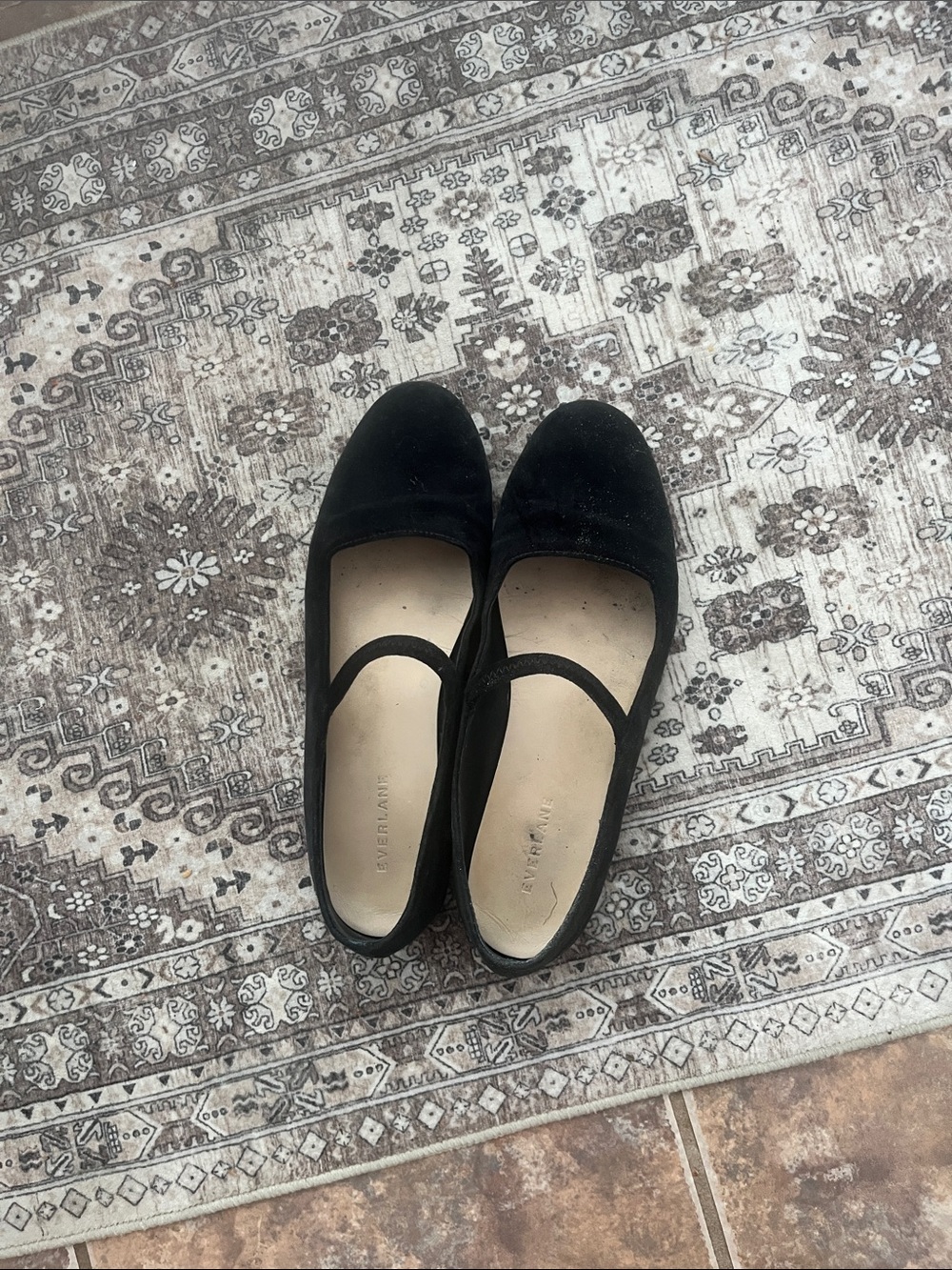 Everlane Black Mary Jane Flats with Elastic Strap